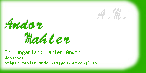 andor mahler business card